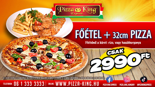 Pizza King 3 - Pizza és Főétel ajánlat - Szuper ajánlat - Online rendelés
